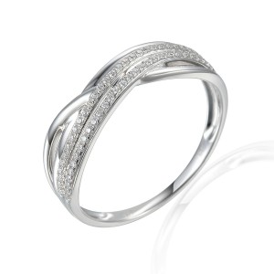 Zlatý prsten se syntetický zirkony 585/1000,  2,15g - 27993R020