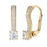 Zlaté náušnice se syntetickým zirkonem 585/1000,  2,19 gr - 31738E001