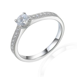 Zlatý prsten s diamantem 585/1000, 0,354 ct - 31738R010