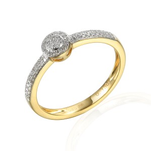 Zlatý prsten s diamantem 585/1000, 0,16 ct - 38607R012