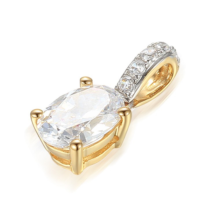 Zlaté přívěšek se syntetickým zirkonem 585/1000,  0,79gr - 39301P037