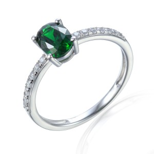 585/1000 Gold ring with  synthetic emerald, 1.95 gr - 39301R015
