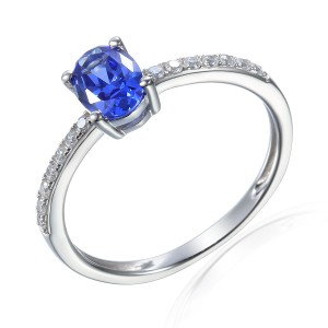 585/1000 Gold ring with  synthetic tanzanite, 1.89 gr - 39301R017