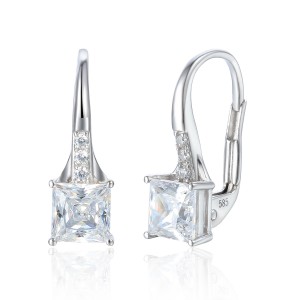 Zlaté náušnice se syntetickým zirkonem 585/1000,  2,27 g - 41529E012