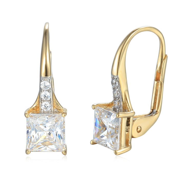 Zlaté náušnice se syntetickým zirkonie 585/1000,  2,21 gr - 41529E017