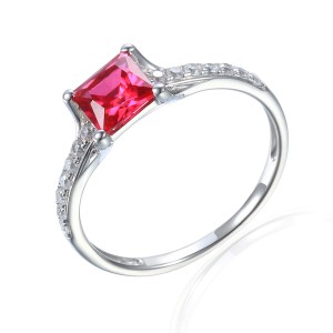 Zlatý prsten se syntetickým rubín 585/1000,  1,92 gr - 41529R019