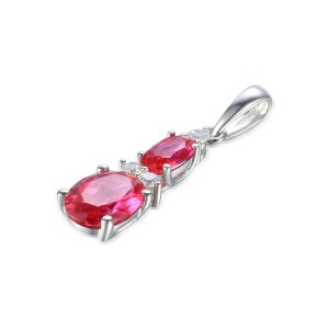 Zlatý přívěsek se syntetickým rubínem 585/1000,  0,92 gr - 41603P015