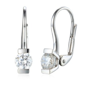 Zlaté náušnice se syntetickým zirkonem 585/1000,  2,11 gr - 41709E001