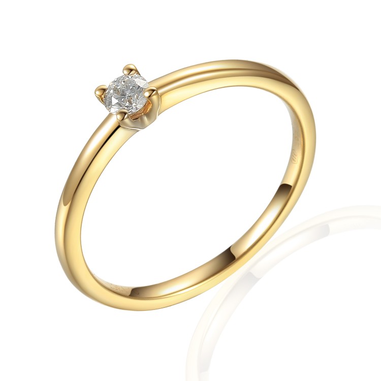 Zlatý prsten s diamantem 585/1000, 0,105 ct - 42328R044