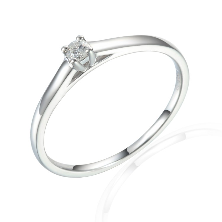 Zlatý prsten s diamantem 585/1000, 0,06 ct - 42404R022