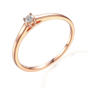 Zlatý prsten s diamantem 585/1000, 0,06 ct - 42404R030