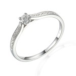 Zlatý prsten s diamantem 585/1000, 0,15 ct - 43664R023