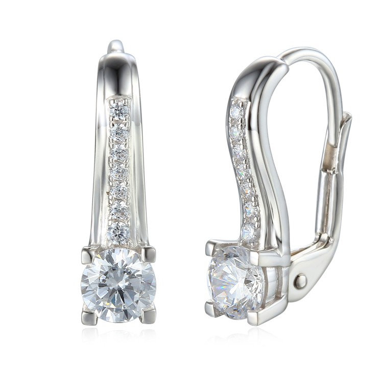 Zlaté náušnice se syntetickým zirkonem 585/1000,  2,52 gr - 43836E001