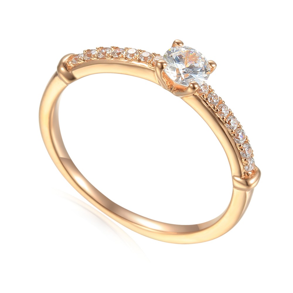 Zlatý prsten se syntetický zirkony 585/1000,  1.88g - 44132R014