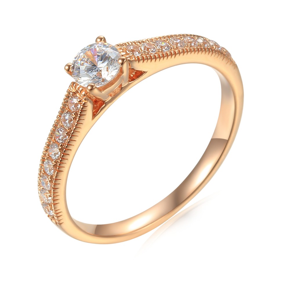 Zlatý prsten se syntetický zirkony 585/1000,  2,09g - 44245R017