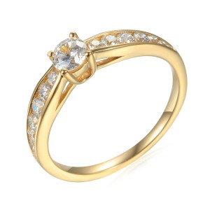Zlatý prsten se syntetickým zirkonem 585/1000,  2.10g - 44402R018
