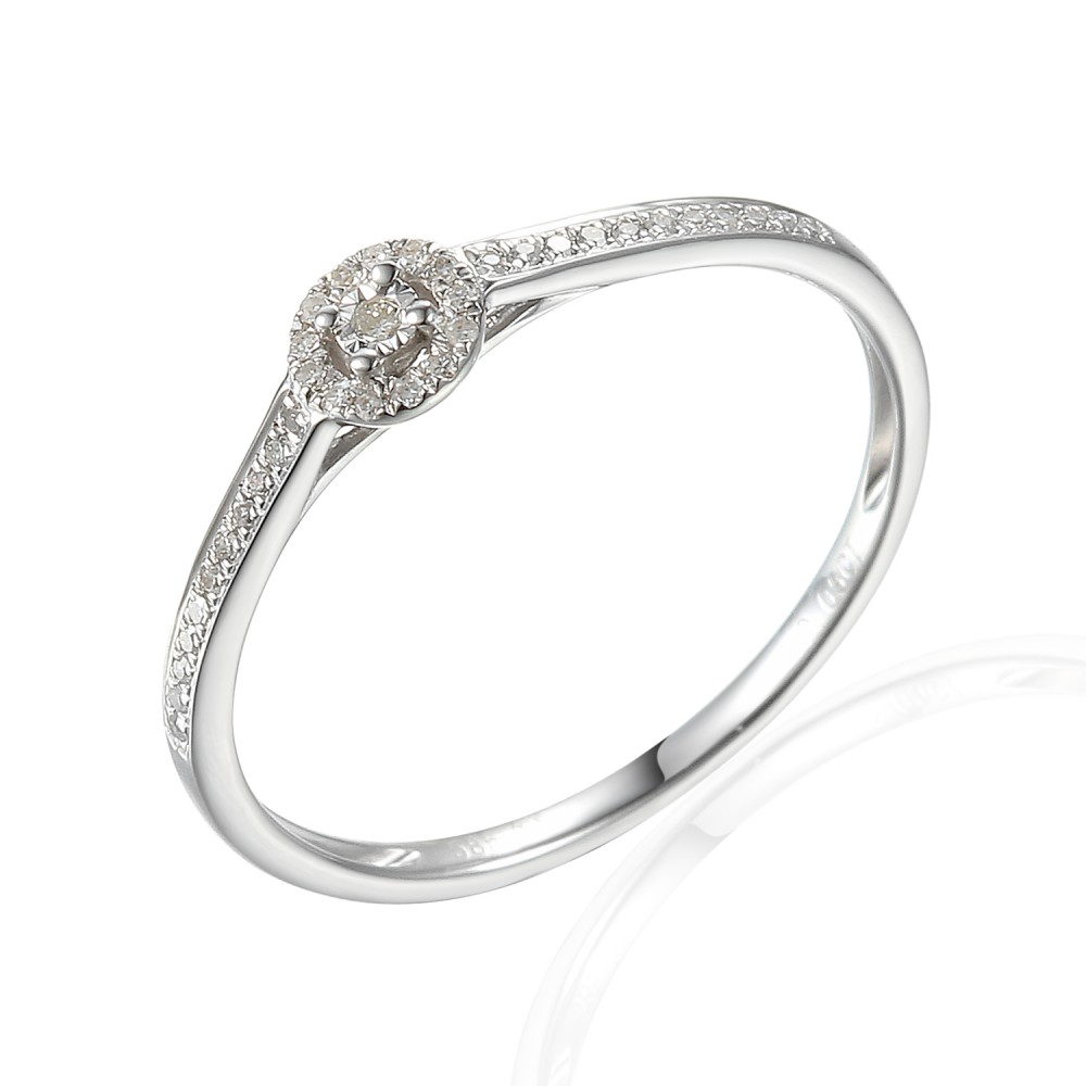 Gold ring with diamond 585/1000, 0,1 ct - 45563R009 Gold ring with diamond 585/1000, 0,1 ct - 45563R009