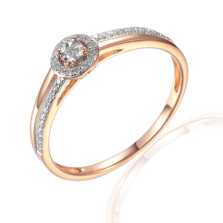 Zlatý prsten s diamantem 585/1000, 0,127 ct - 45566R036