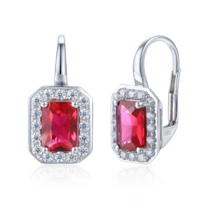 585/1000 Gold earring with  synthetic ruby, 3,13 g - 46270E022
