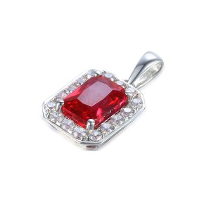 Zlatý přívěsek se syntetickým rubínem 585/1000,  1,18 gr - 46270P018