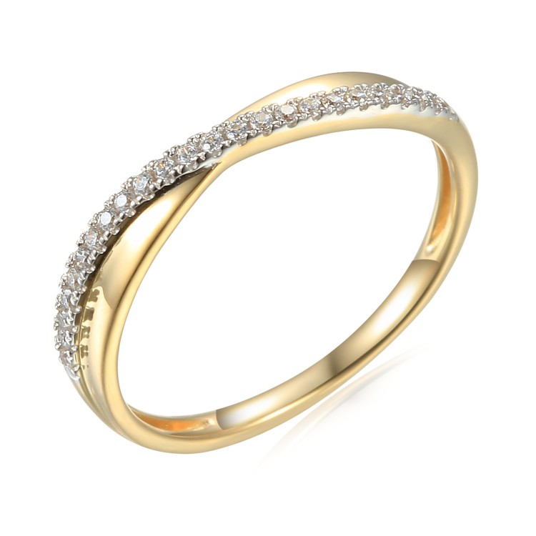 585/1000 Gold ring with  synthetic zircons, 1,25g - 46806R011