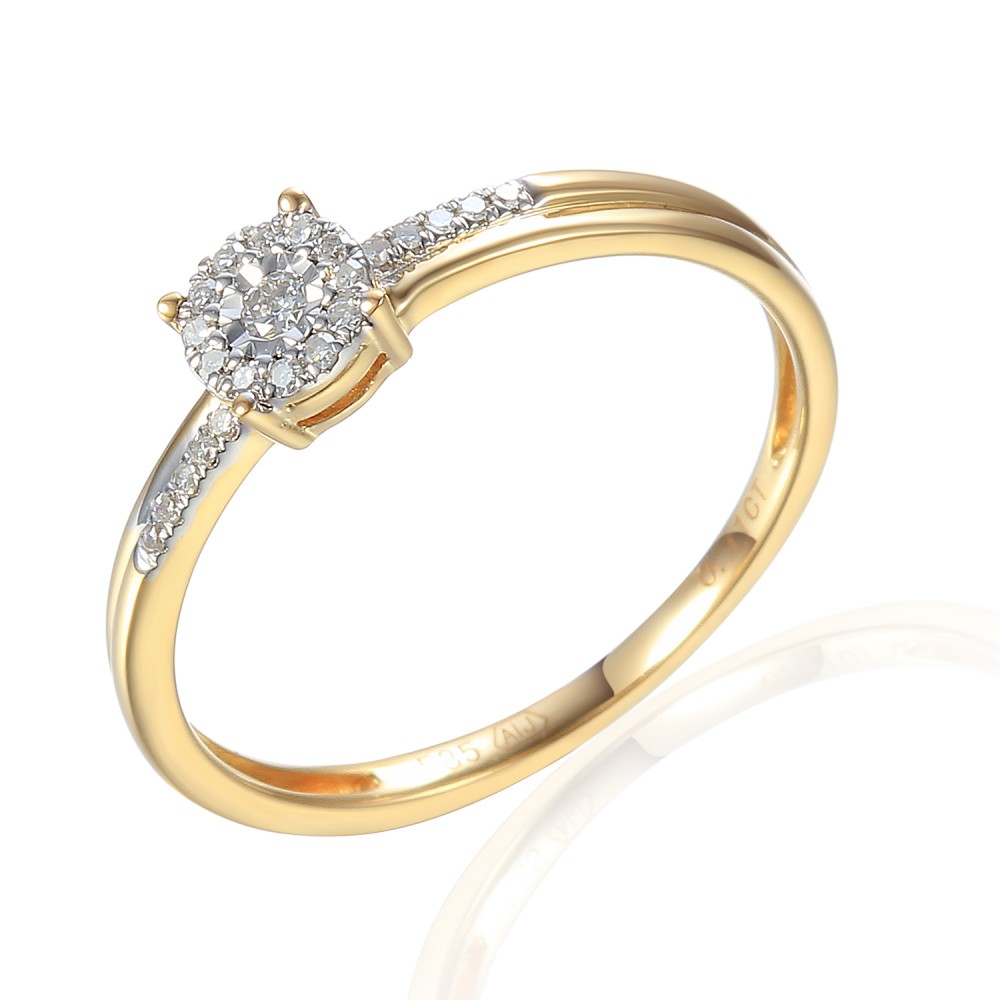 Zlatý prsten s diamantem 585/1000, 0,105 ct - 46876R021 Zlatý prsten s diamantem 585/1000, 0,105 ct - 46876R021