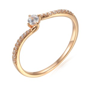Zlatý prsten se syntetický zirkony 585/1000,  1.45g - 47315R051