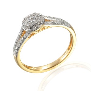 Zlatý prsten s diamantem 585/1000, 0,178 ct - 53617R002