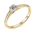 Zlatý prsten se syntetický zirkony 585/1000,  1.44g - 54648R006