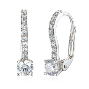 Zlaté náušnice se syntetickým zirkonem 585/1000,  2,05 gr - 54393E002