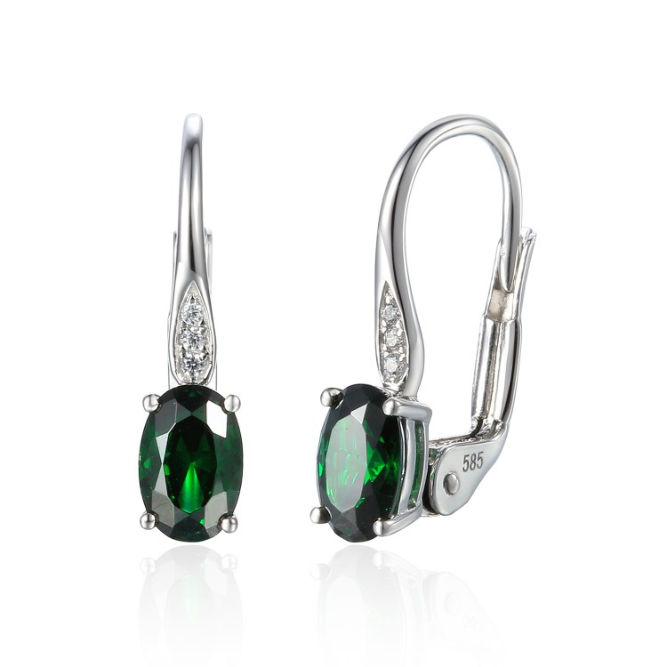 585/1000 Gold earring with  synthetic emerald, 1.58 g - 54611E004 585/1000 Gold earring with  synthetic emerald, 1.58 g - 54611E004