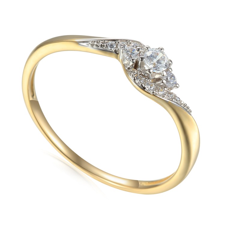 Zlatý prsten se syntetický zirkony 585/1000, 1,44g - 54648R006 Zlatý prsten se syntetický zirkony 585/1000, 1,44g - 54648R006