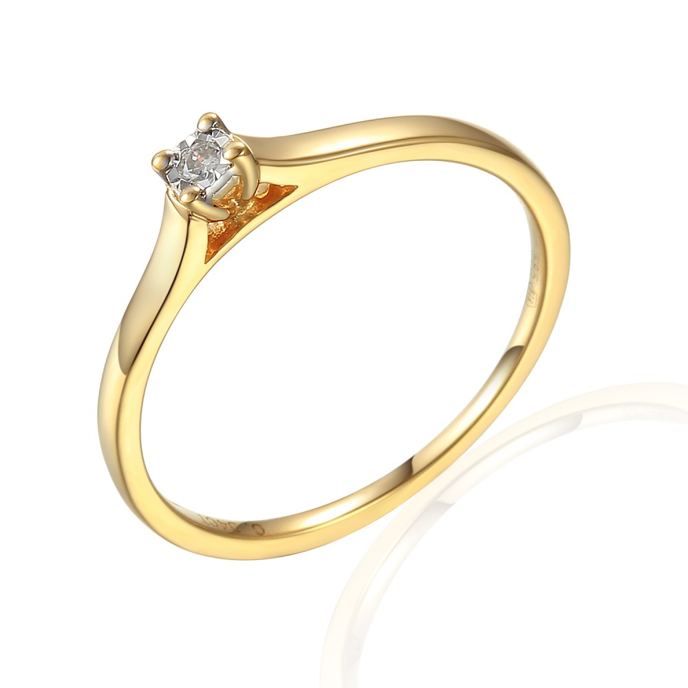 Forsvinde retfærdig Hummingbird Gold ring with diamond 585/1000, 0,04 ct - 55118R013 - 55118R013