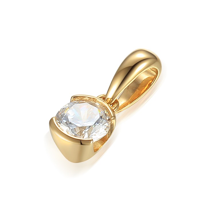Zlaté přívěšek se syntetickým zirkonem 585/1000,  0,71gr - 58700P001