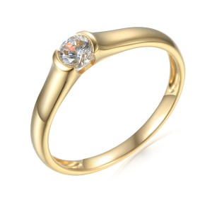 Zlatý prsten se syntetickým zirkonem 585/1000,  2,08 g - 58700R003