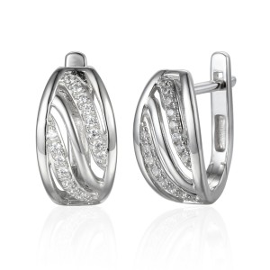 585/1000 Gold earring with  synthetic zircon, 2.85 g - 59787E002