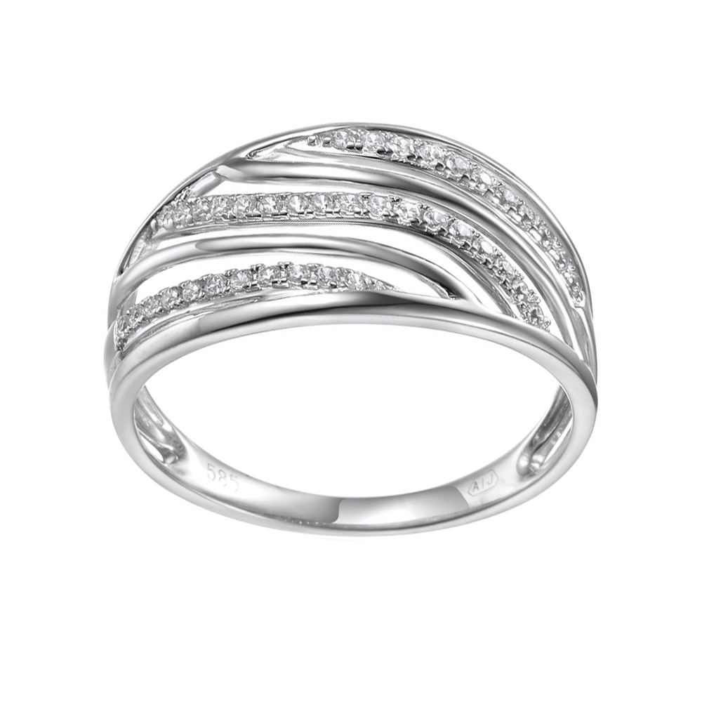 Zlatý prsten se syntetickým zirkonem 585/1000,  2,30 gr - 59787R002