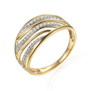 Zlatý prsten se syntetickým zirkonem 585/1000,  2,03 gr - 59787R004