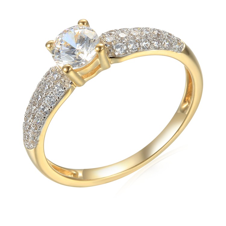 ZLATÝ PRSTEN SE SYNTETICKÝM ZIRKONIE 585/1000,  2,07 gr - 60654R002