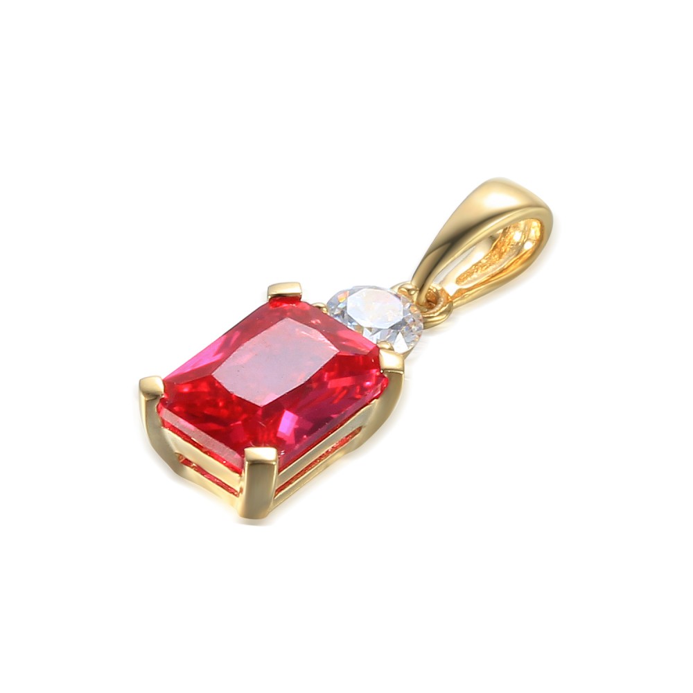 Zlatý přívěšek se syntetickým rubínem 585/1000, 0,88 g - 63929P002 Zlatý přívěšek se syntetickým rubínem 585/1000, 0,88 g - 63929P002