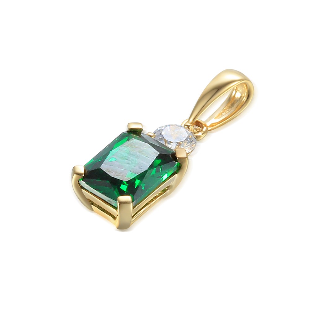 Zlatý přívěšek se syntetickým smaragdem 585/1000, 0,96 g - 63929P010 Zlatý přívěšek se syntetickým smaragdem 585/1000, 0,96 g - 63929P010