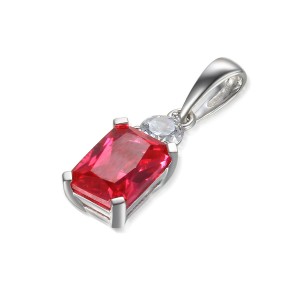 Zlatý přívěšek se syntetickým rubínem 585/1000,  0,85 gr - 63929P014