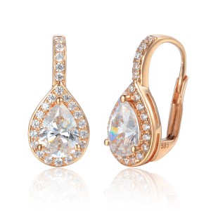 Zlaté náušnice se syntetickým zirkonem 585/1000,  2,85 gr - 69564E022