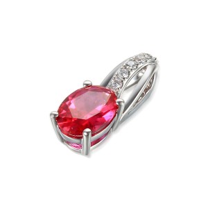 Zlatý přívěsek se syntetickým rubínem 585/1000,  0,82 gr - 69580P011