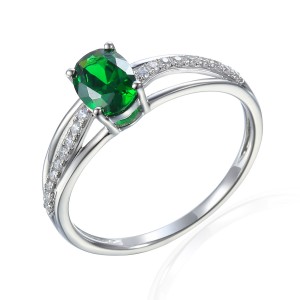 Zlatý prsten se syntetickým smaragdem 585/1000,  1,95 gr - 69580R004