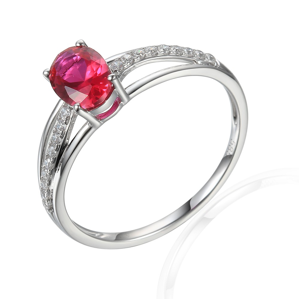 585/1000 Gold ring with  synthetic ruby, 1,78 gr - 69580R011