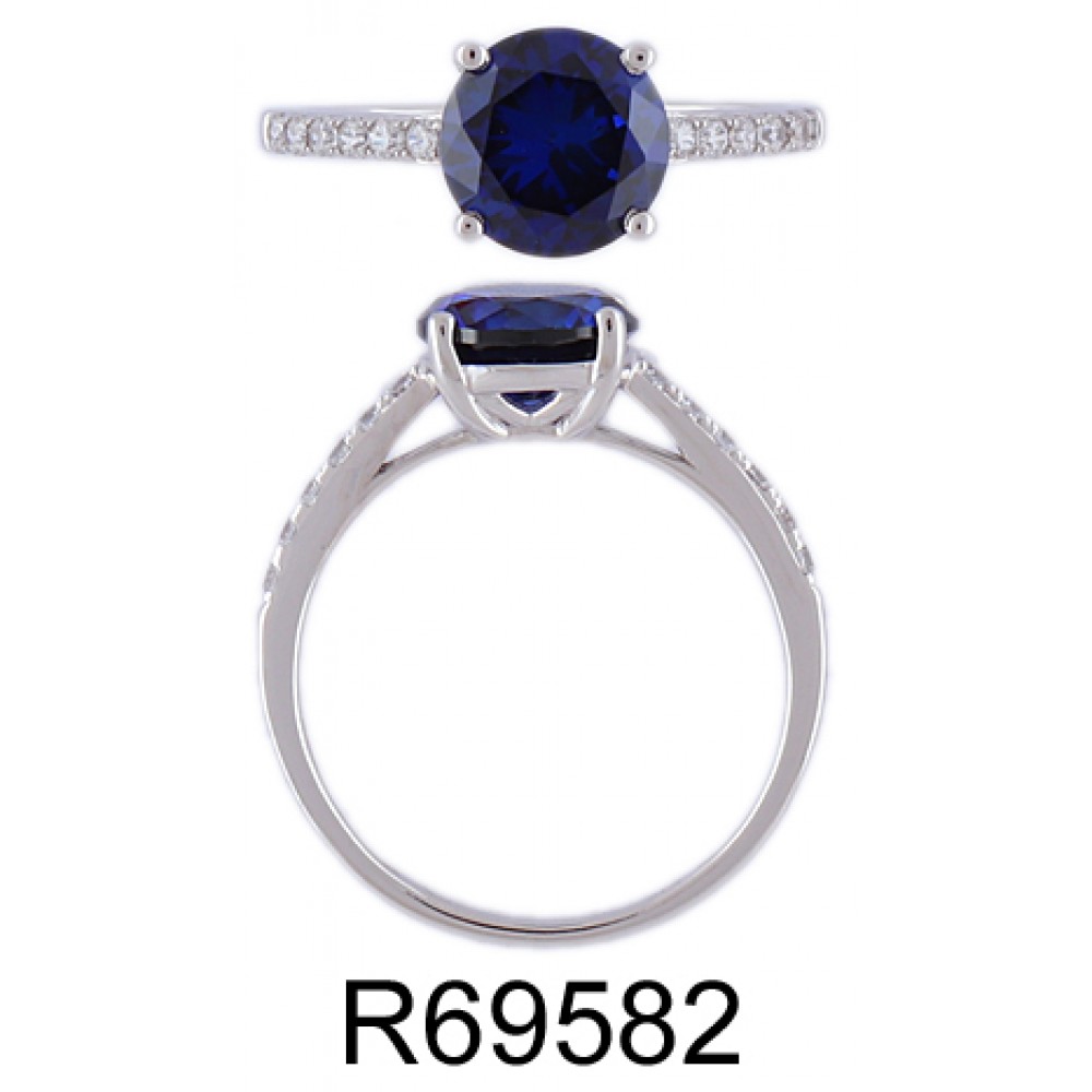 585/1000 Gold ring with synthetic sapphire, 2.15 gr - 69582R009 585/1000 Gold ring with synthetic sapphire, 2.15 gr - 69582R009