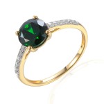 585/1000 Gold ring with synthetic emerald, 2.40 gr - 69582R012 585/1000 Gold ring with synthetic emerald, 2.40 gr - 69582R012