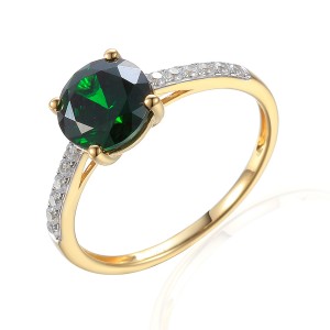 585/1000 Gold ring with  synthetic emerald, 2.40 gr - 69582R012