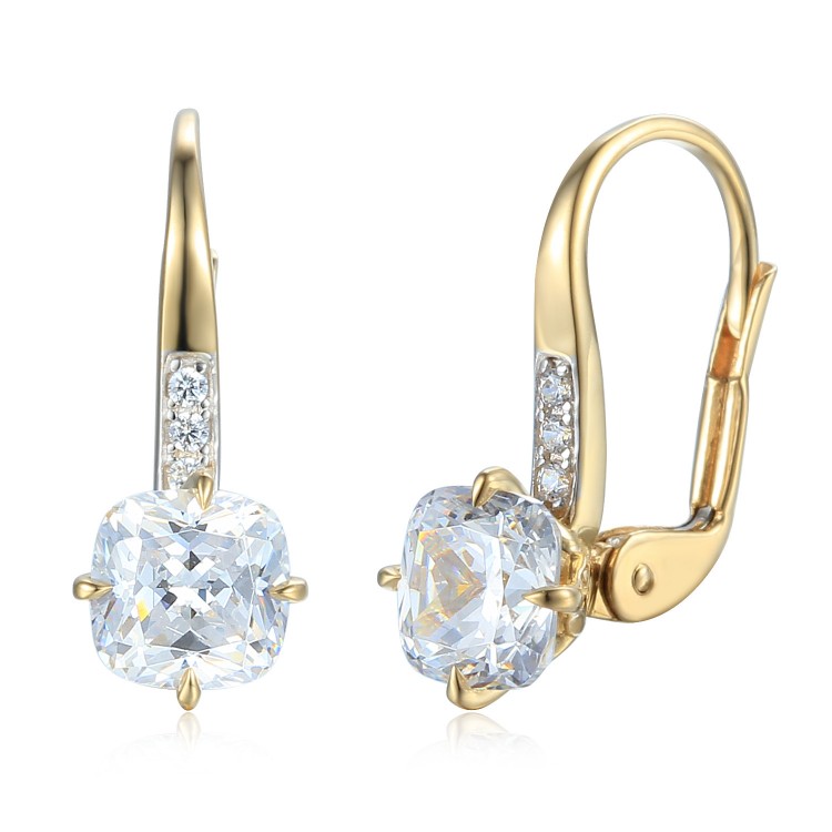 Zlaté náušnice se syntetickým zirkonem 585/1000,  2,42 gr - 69583E012